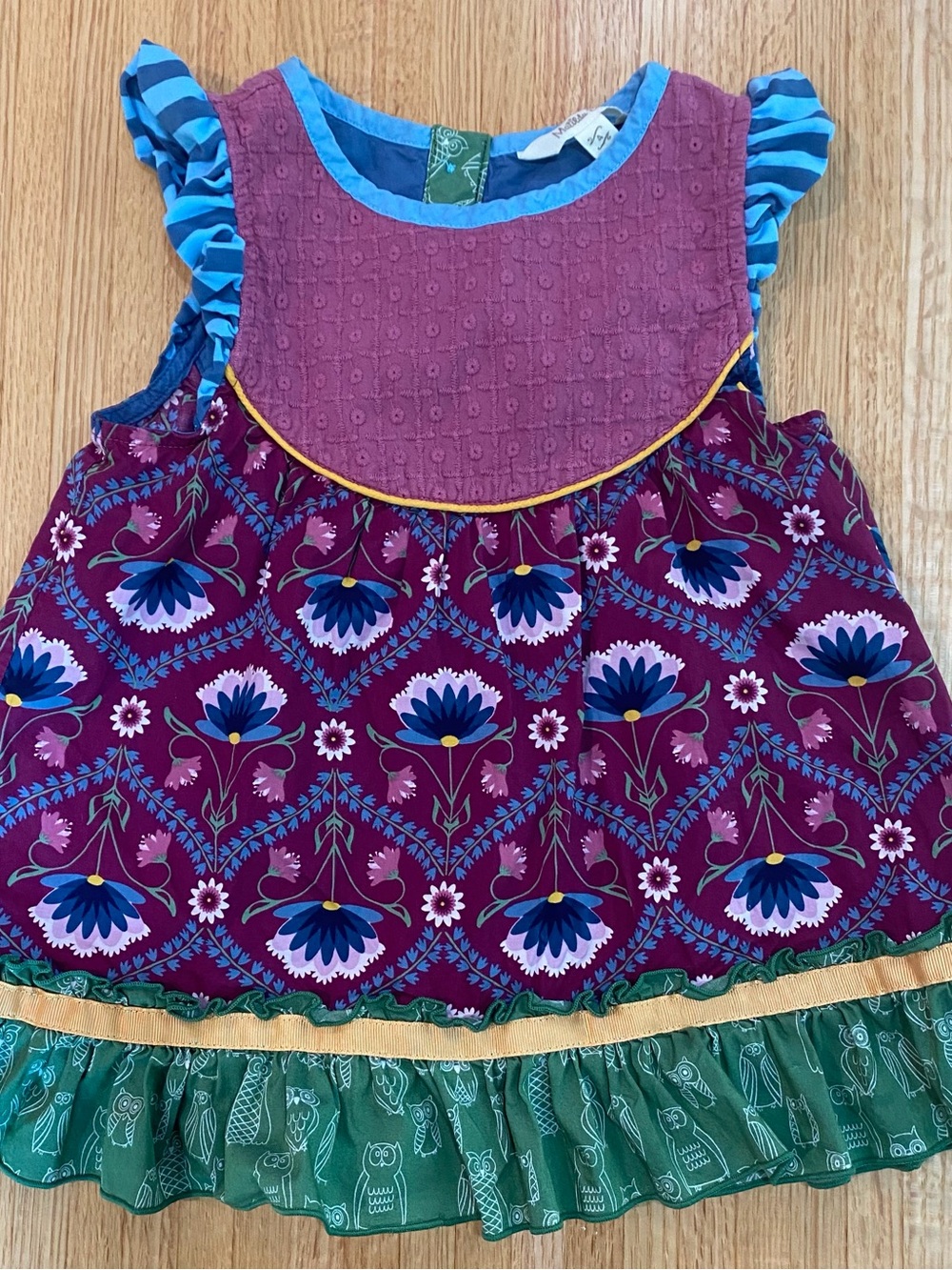 Matilda Jane Purple and Green Floral Ruffled Casual Dress